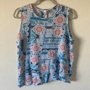 J Jill Love Linen Womens Tank Top Size M Summer Casual Lightweight Scoop Neck